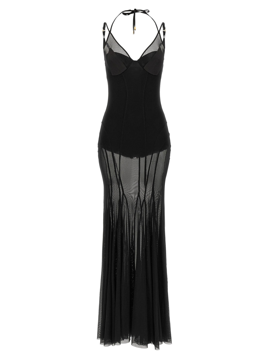 Elisabetta Franchi Black Polyamide Long Dress