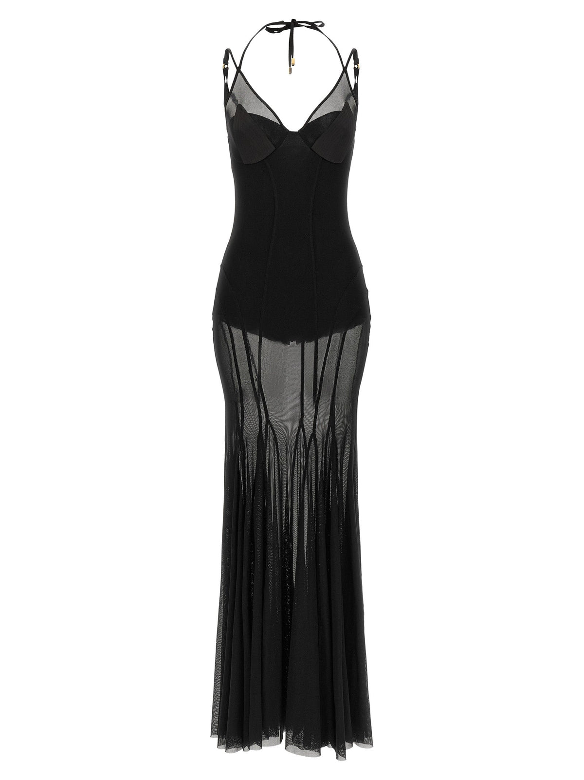Elisabetta Franchi Black Polyamide Long Dress