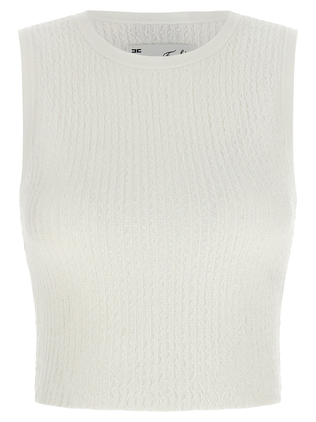 Elisabetta Franchi White Viscose Sleeveles T-Shirt