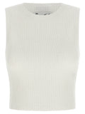 Elisabetta Franchi White Viscose Sleeveles T-Shirt