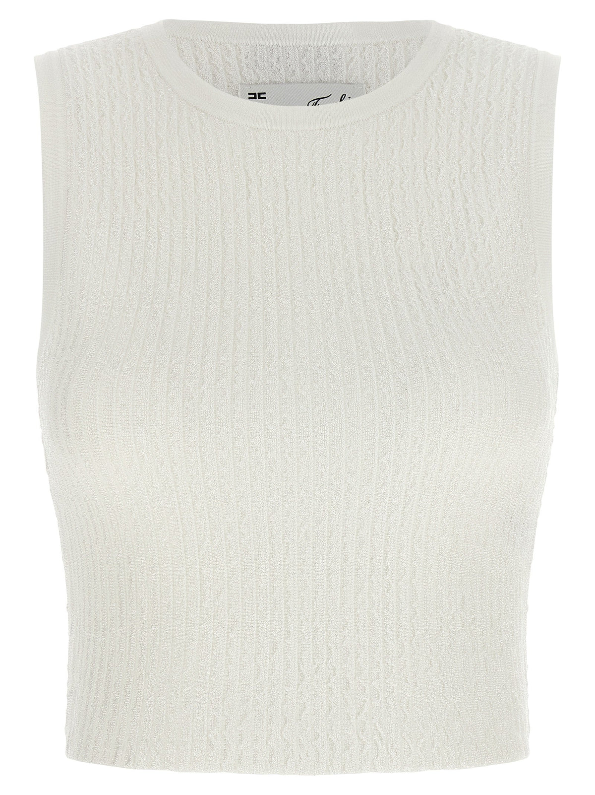 Elisabetta Franchi White Viscose Sleeveles T-Shirt