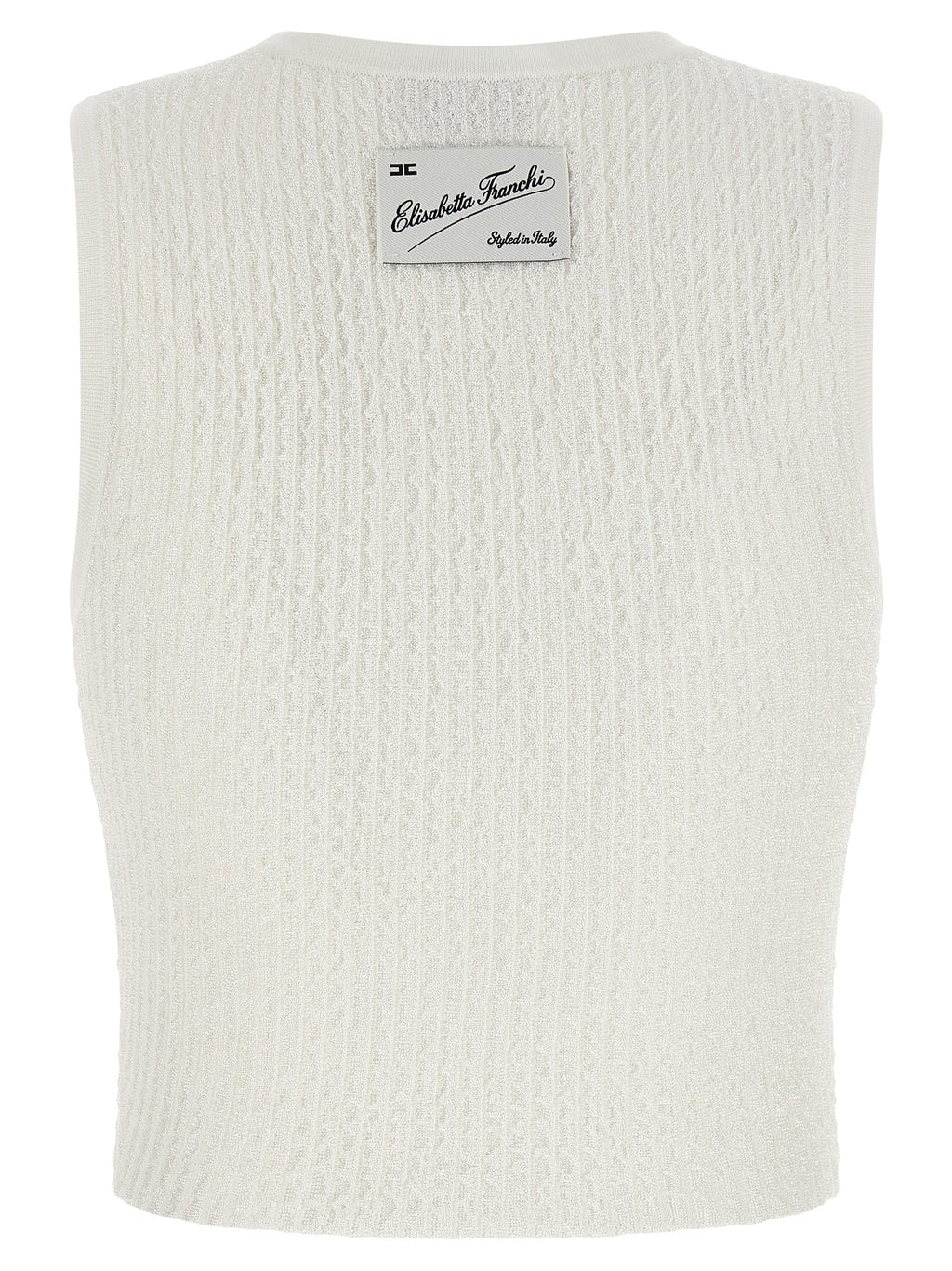 Elisabetta Franchi White Viscose Sleeveles T-Shirt