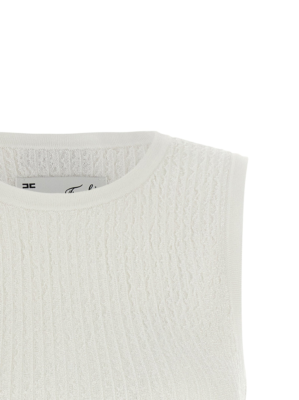 Elisabetta Franchi White Viscose Sleeveles T-Shirt