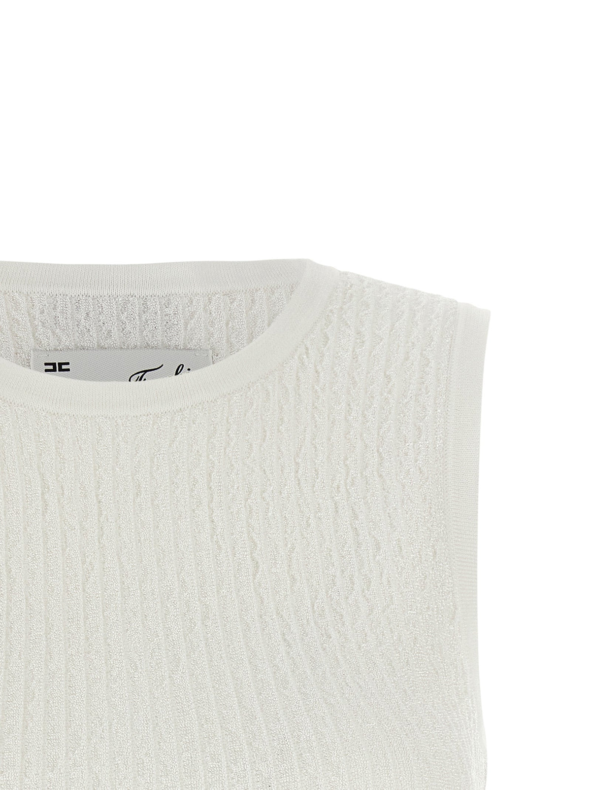 Elisabetta Franchi White Viscose Sleeveles T-Shirt