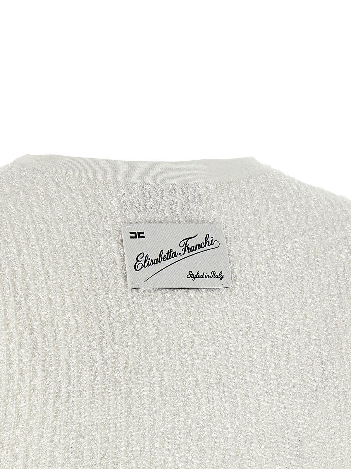 Elisabetta Franchi White Viscose Sleeveles T-Shirt