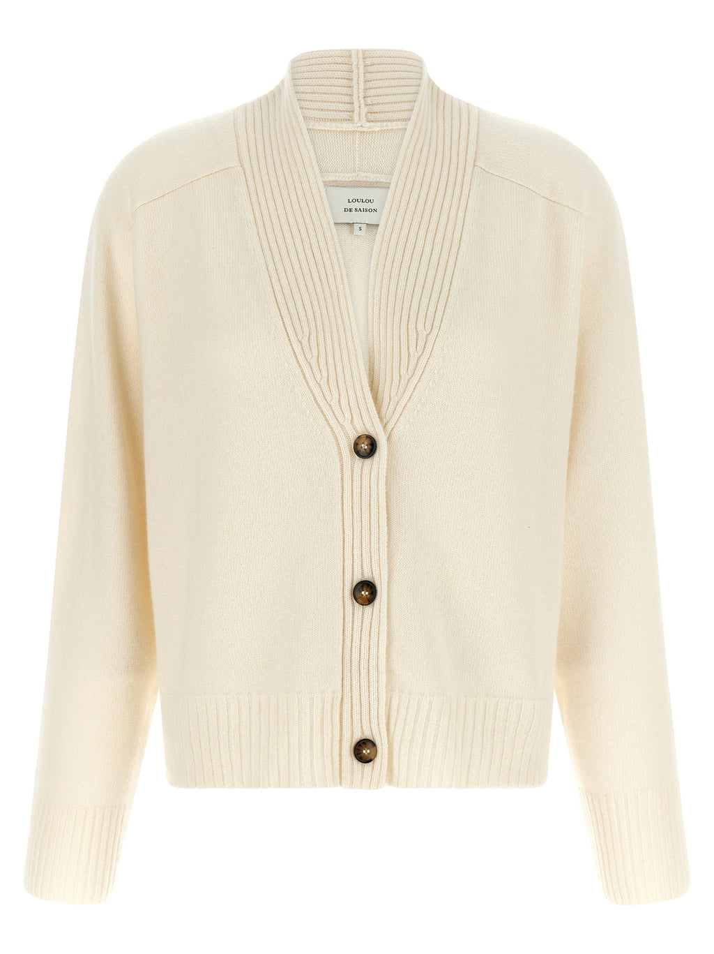 Loulou De Saison White Cashmere Cardigan