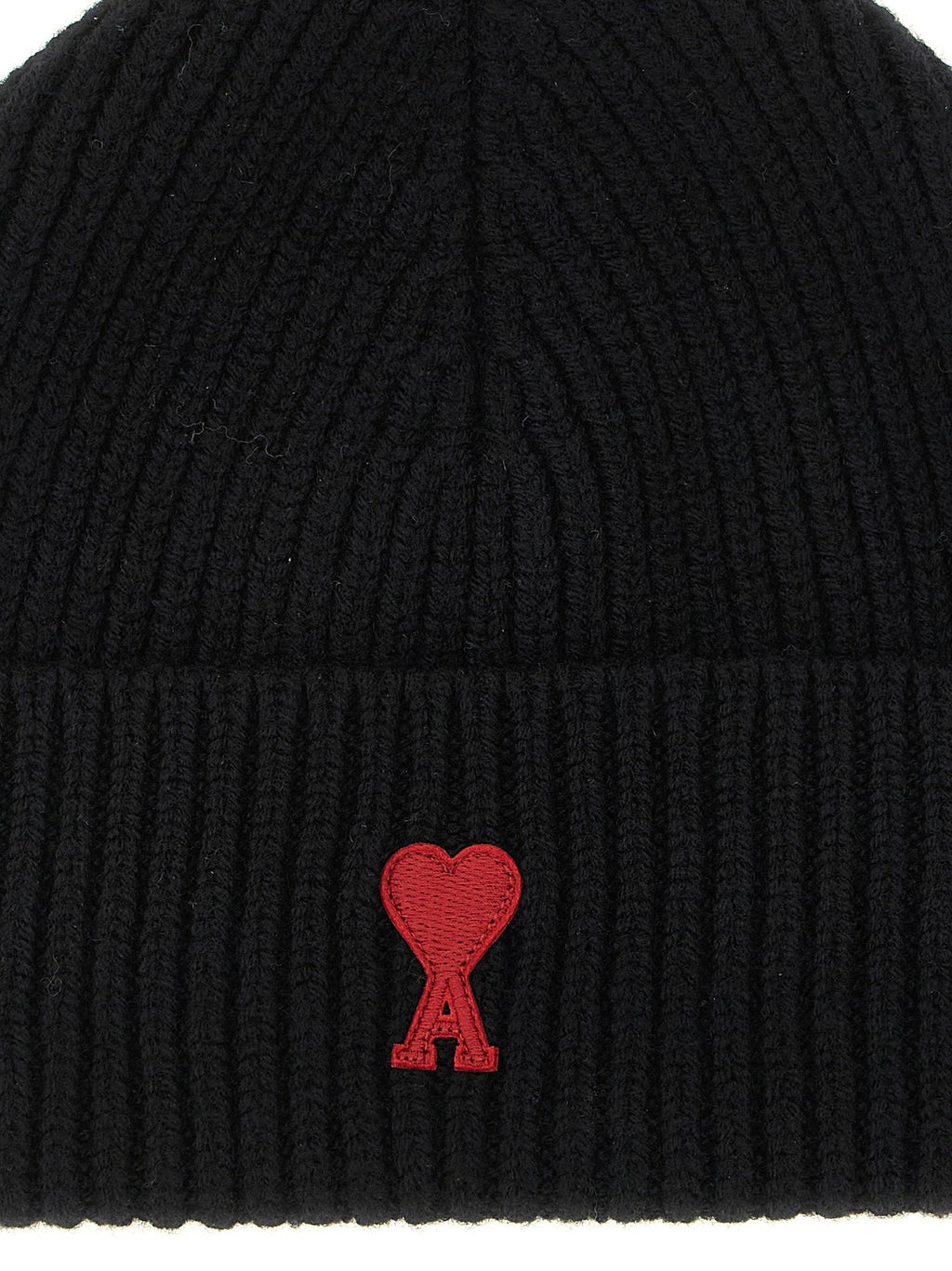 Ami Paris Black Wool Beanie