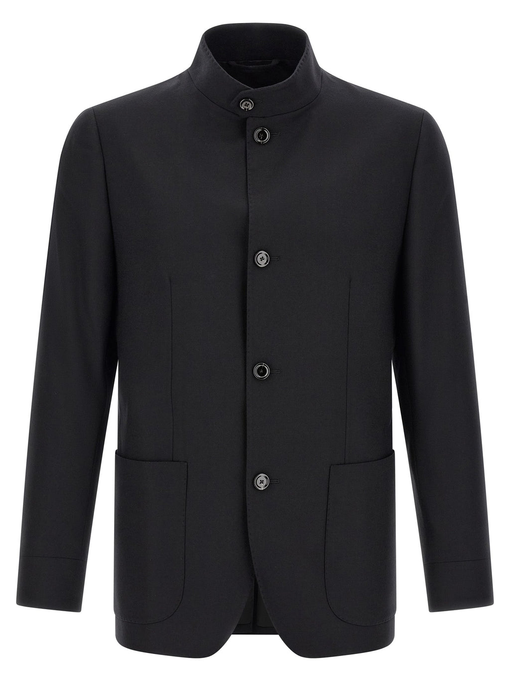 Lardini Black Cashmere Full-Length Jacket