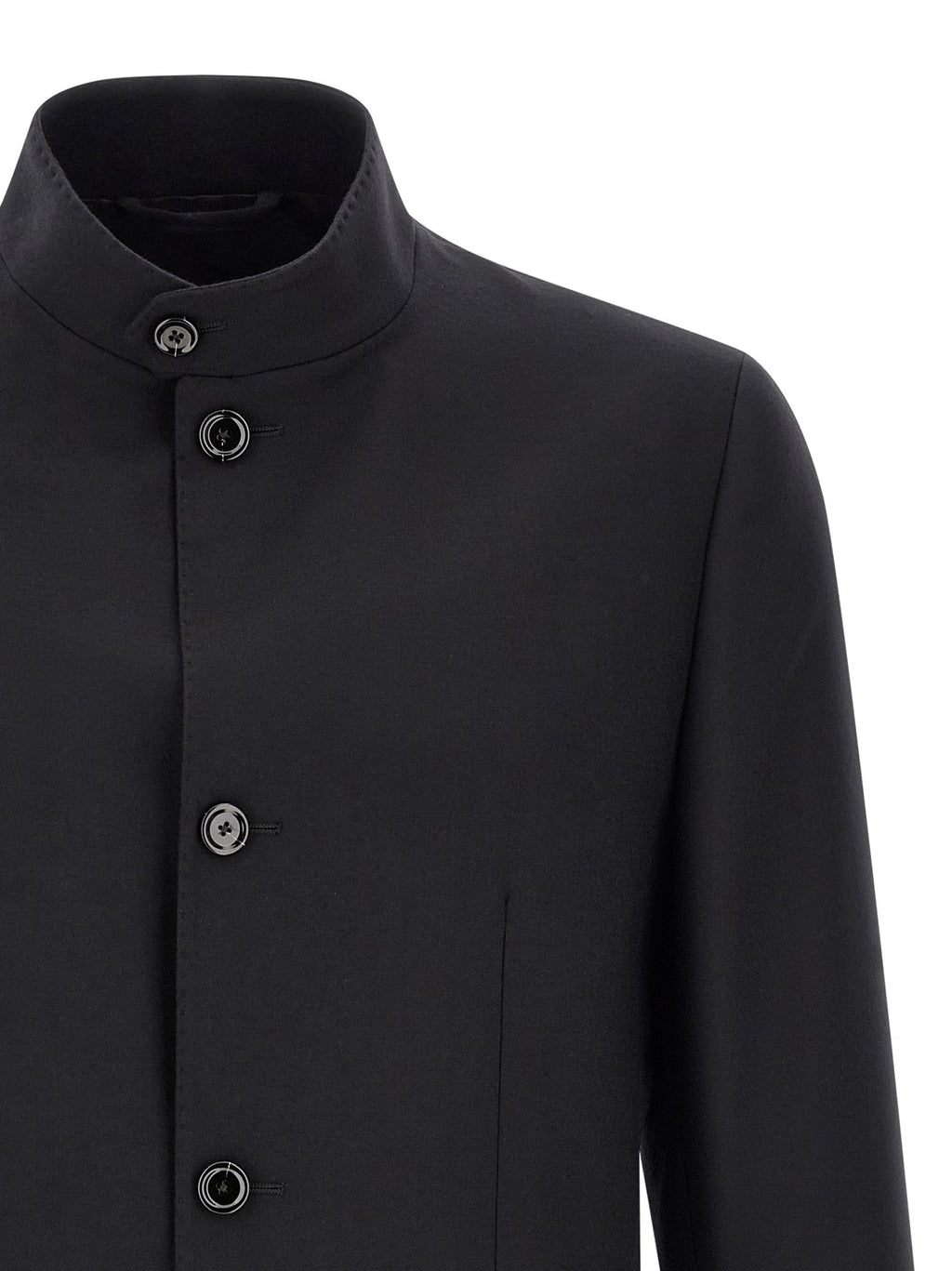 Lardini Black Cashmere Full-Length Jacket