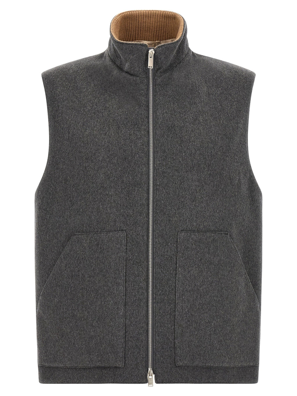 Lardini Gray Virgin Wool Sleeveless Jacket