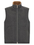 Lardini Gray Virgin Wool Sleeveless Jacket