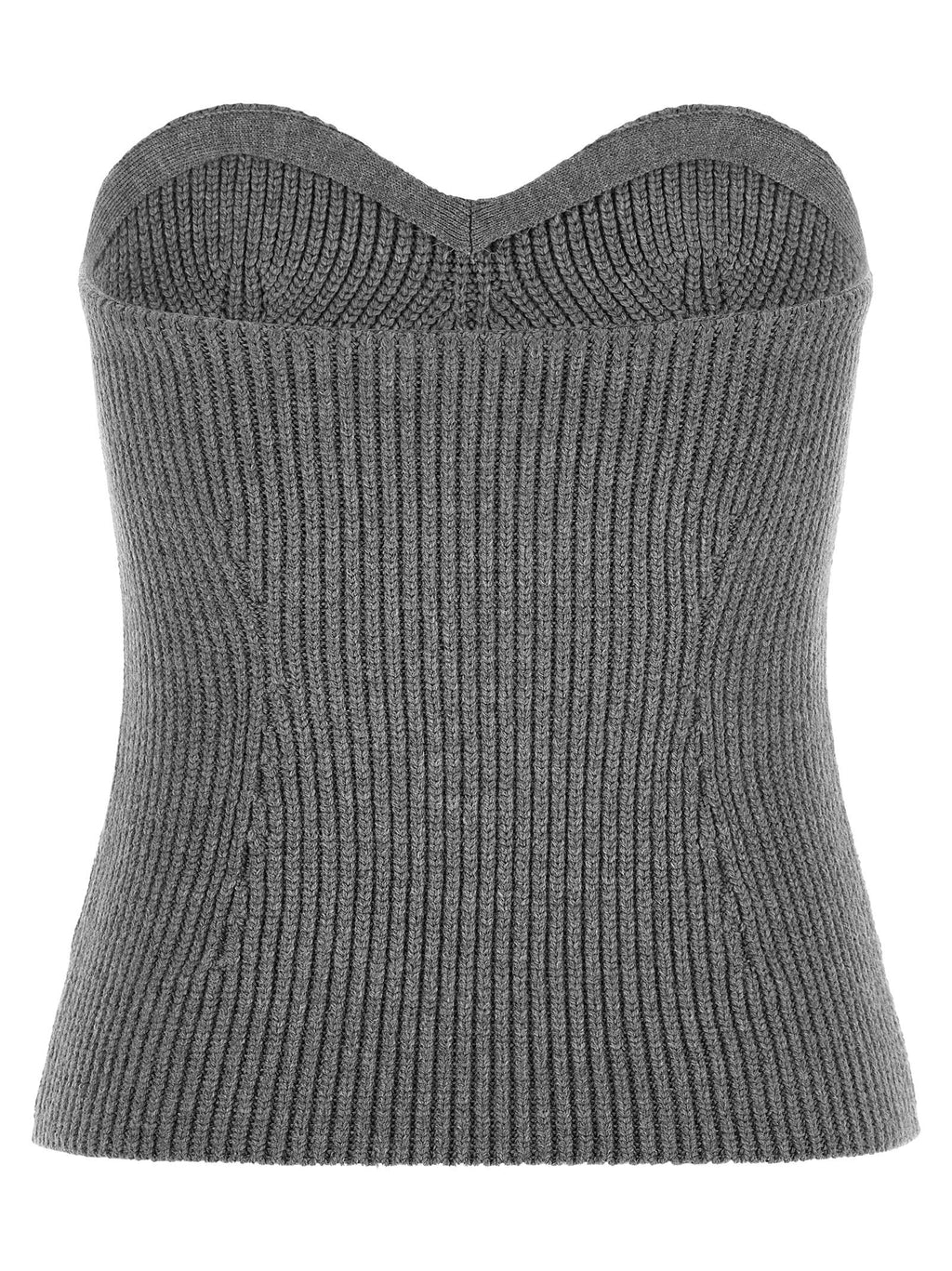 Jil Sander Gray Virgin Wool Blouse