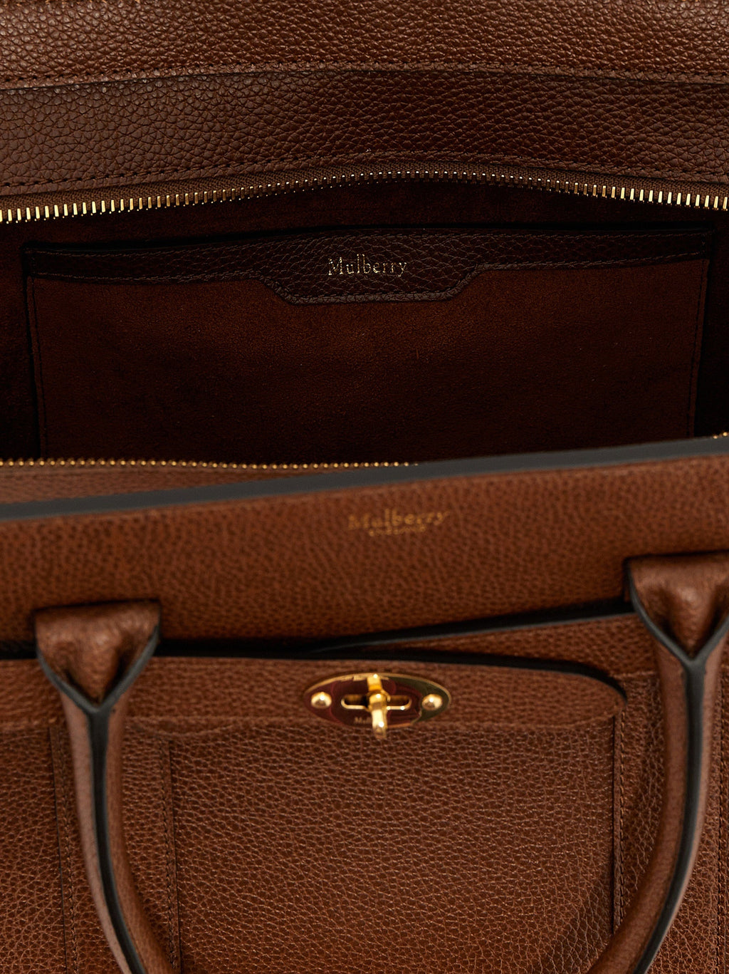 Mulberry Brown Bovine Leather Tote Bag
