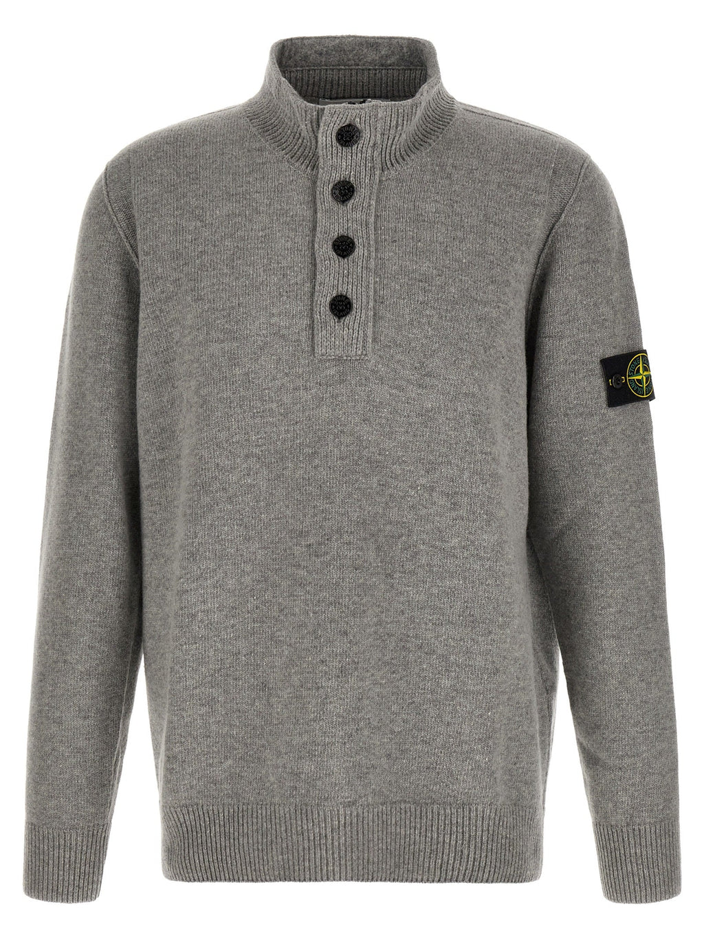 Stone Island Gray Virgin Wool Cardigan