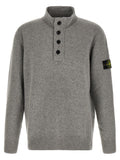 Stone Island Gray Virgin Wool Cardigan