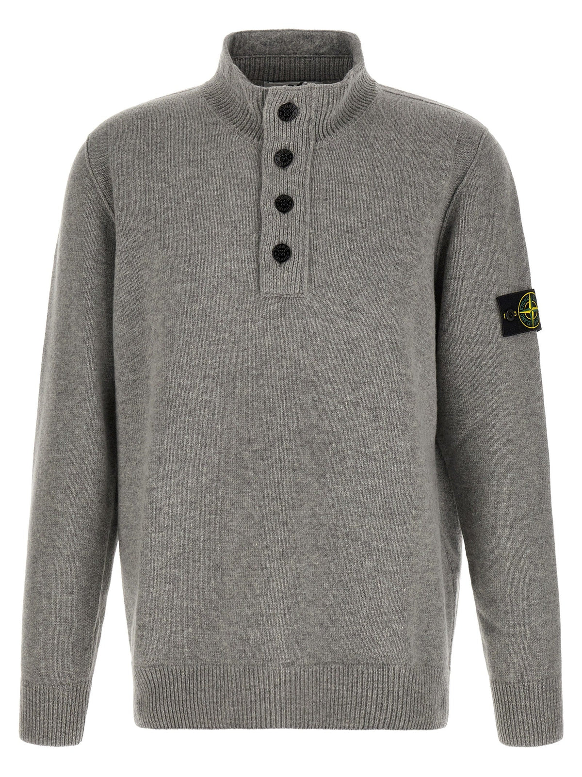 Stone Island Gray Virgin Wool Cardigan