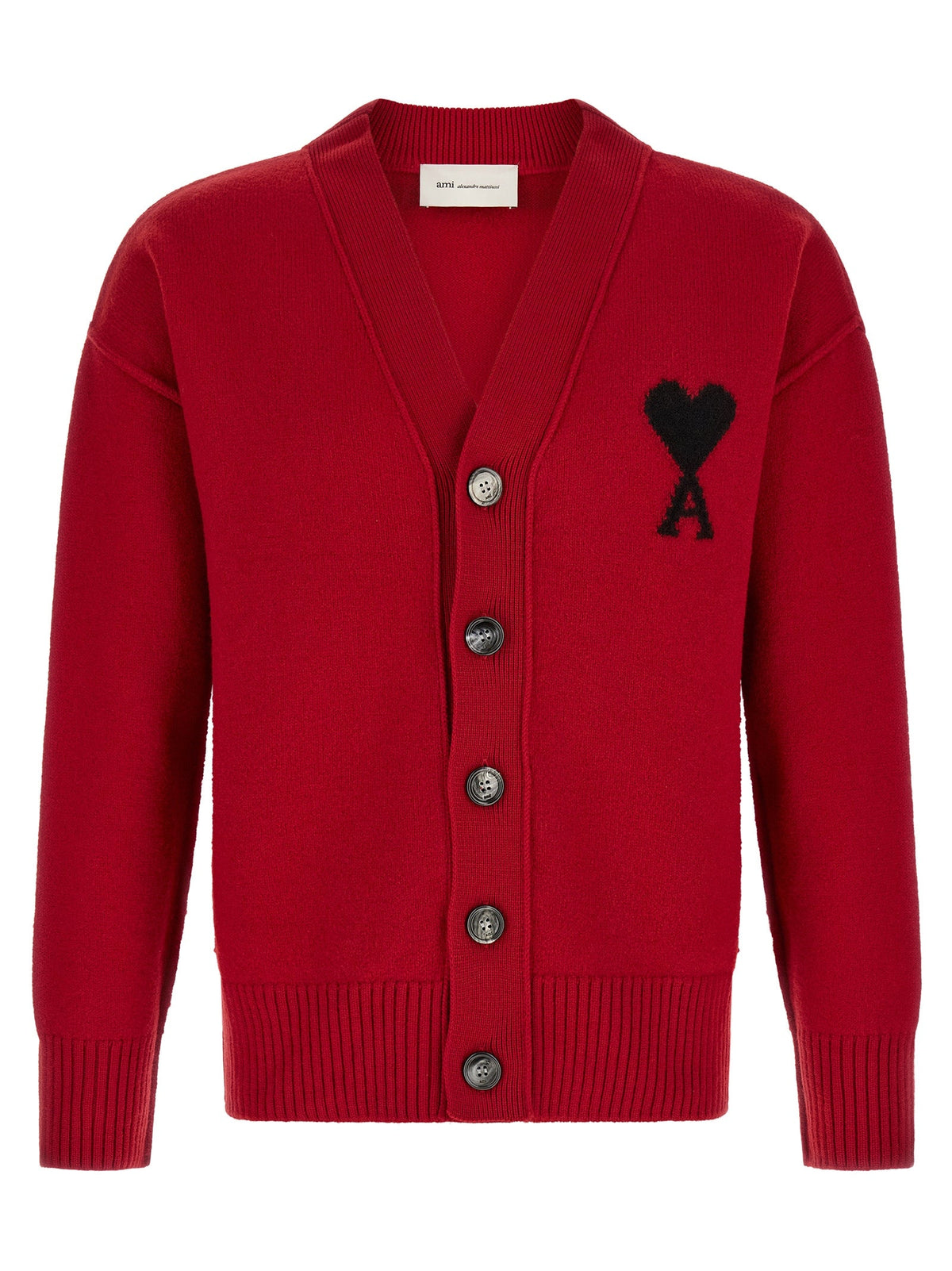 Ami Paris Red Wool Cardigan