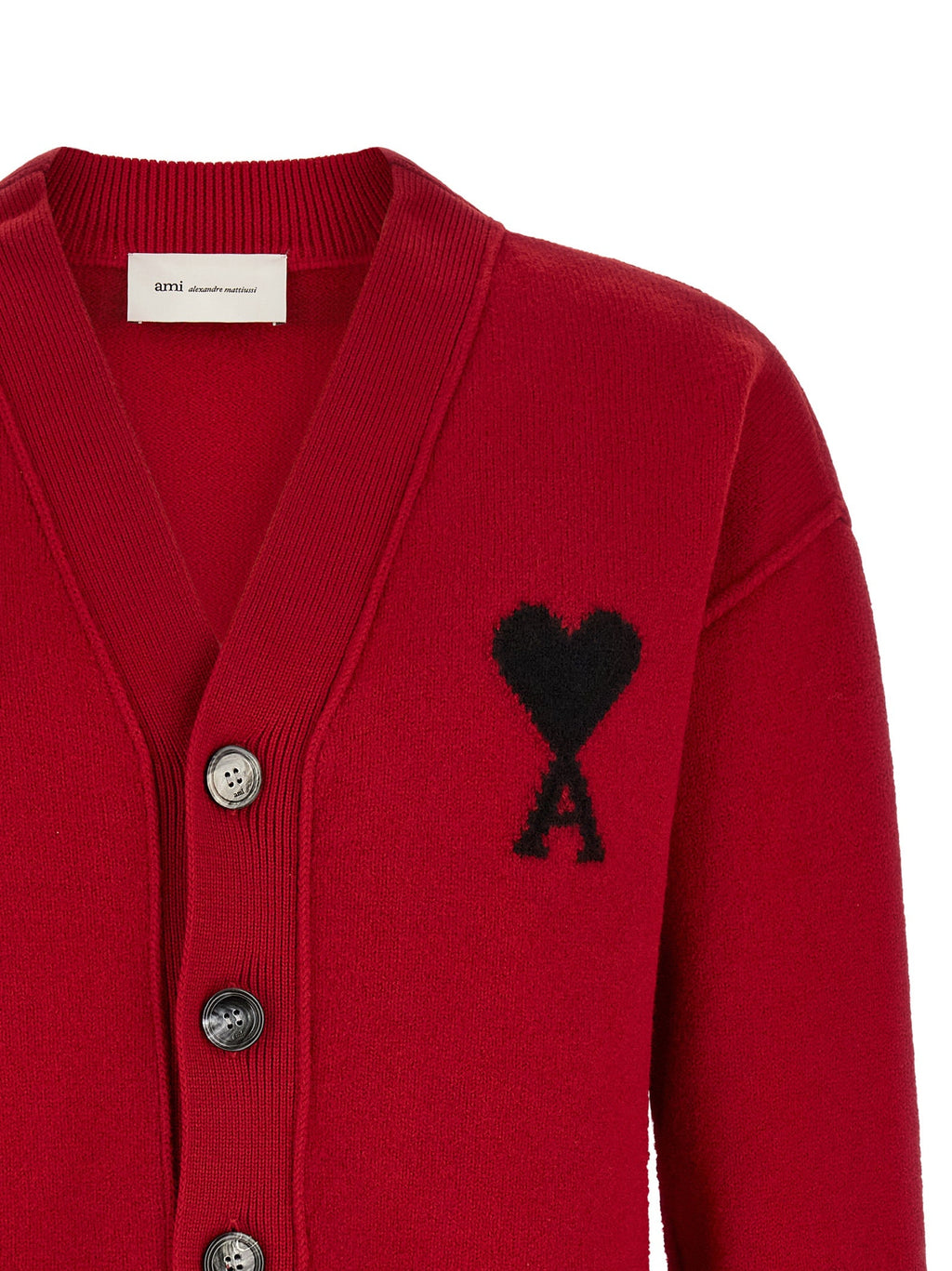 Ami Paris Red Wool Cardigan