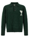 Ami Paris Bicolor Alpaca Leather Polo Shirt
