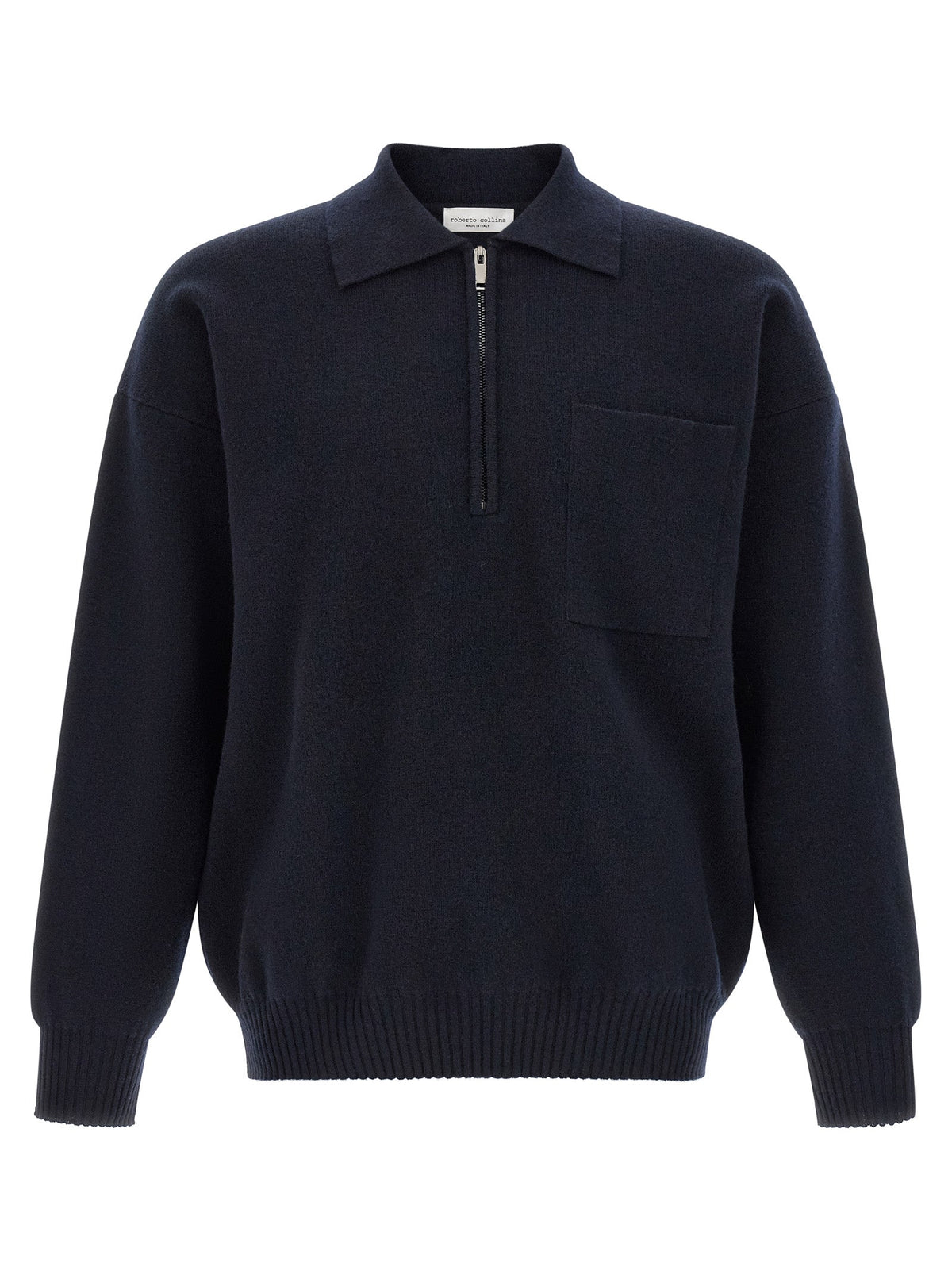 Roberto Collina Blue Merino Wool Polo Shirt