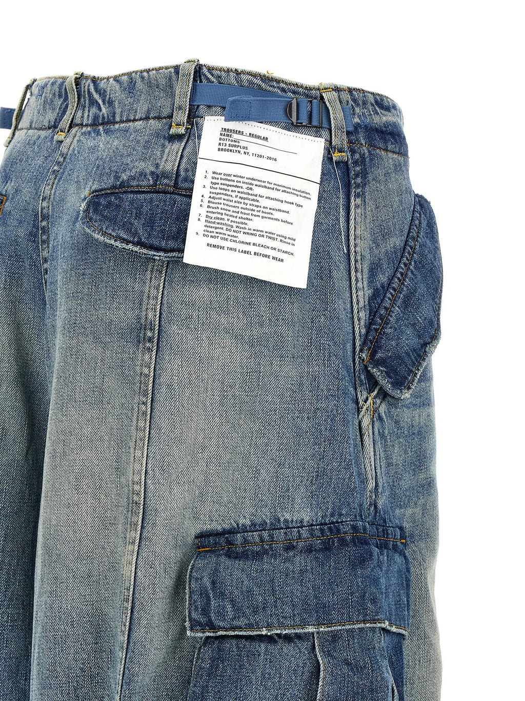 R13 Blue Cotton Jeans Denim