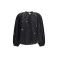 Forte_Forte Black Cotton Pattern Shirt