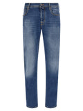 Jacob Cohen Blue Cotton Straight-Leg Jeans