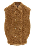 Twinset Brown Polyester Sleeveless Jacket