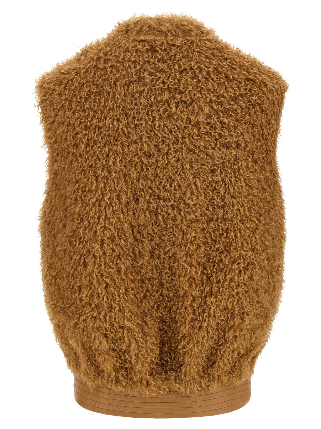 Twinset Brown Polyester Sleeveless Jacket