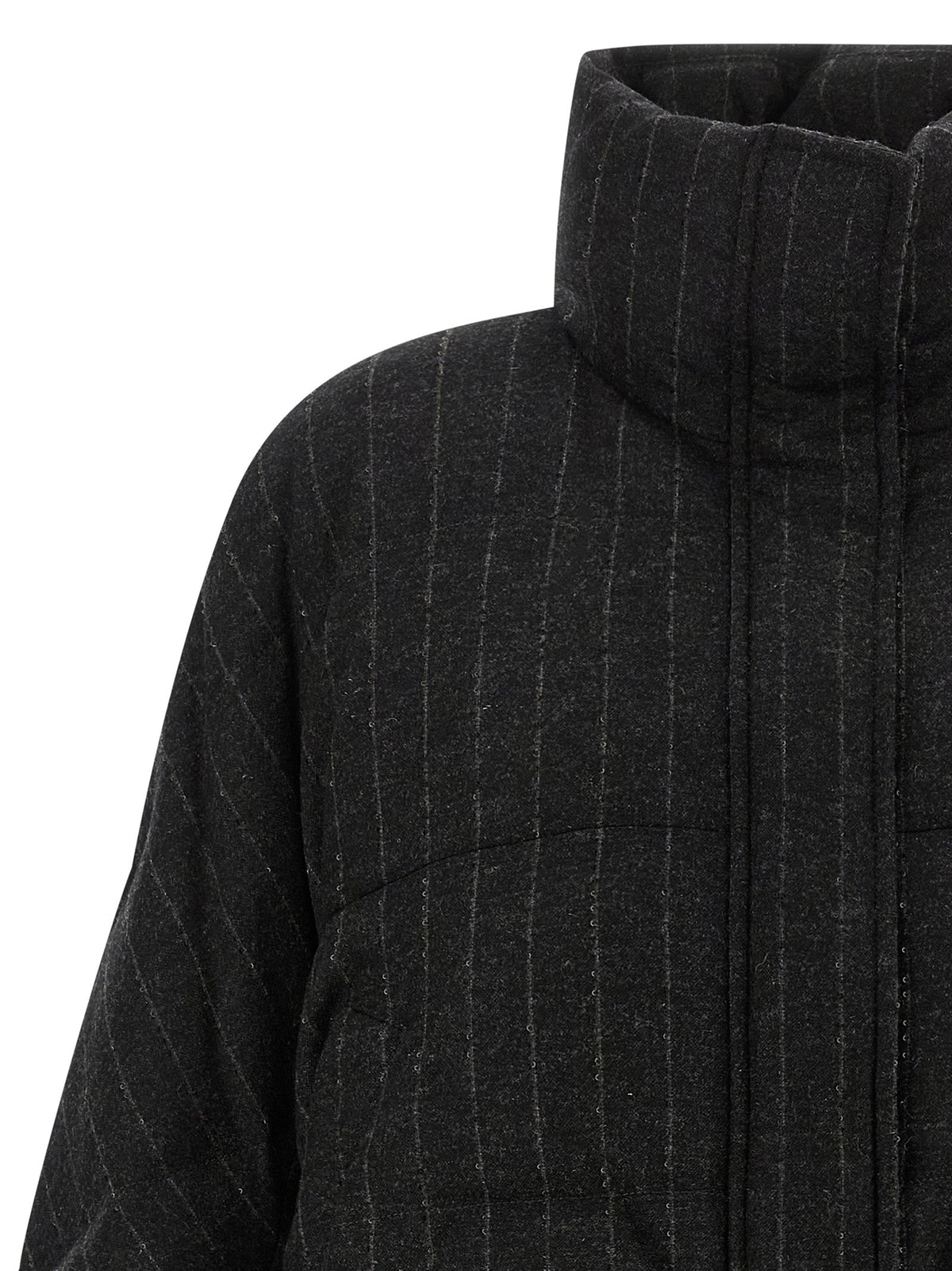 Brunello Cucinelli Gray Virgin Wool Full-Length Jacket