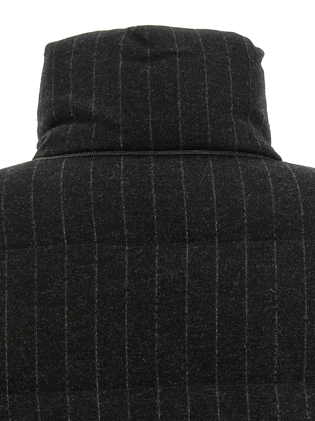Brunello Cucinelli Gray Virgin Wool Full-Length Jacket