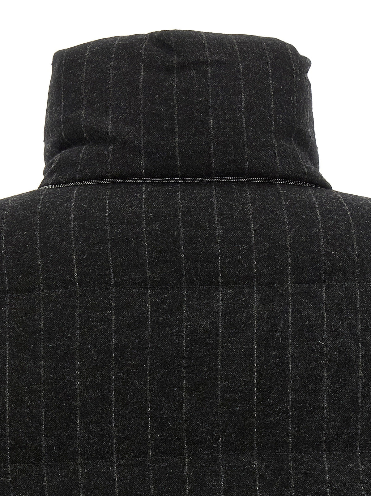 Brunello Cucinelli Gray Virgin Wool Full-Length Jacket