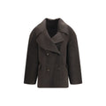 Loulou De Saison Brown Wool Oves Aries Full-Length Jacket