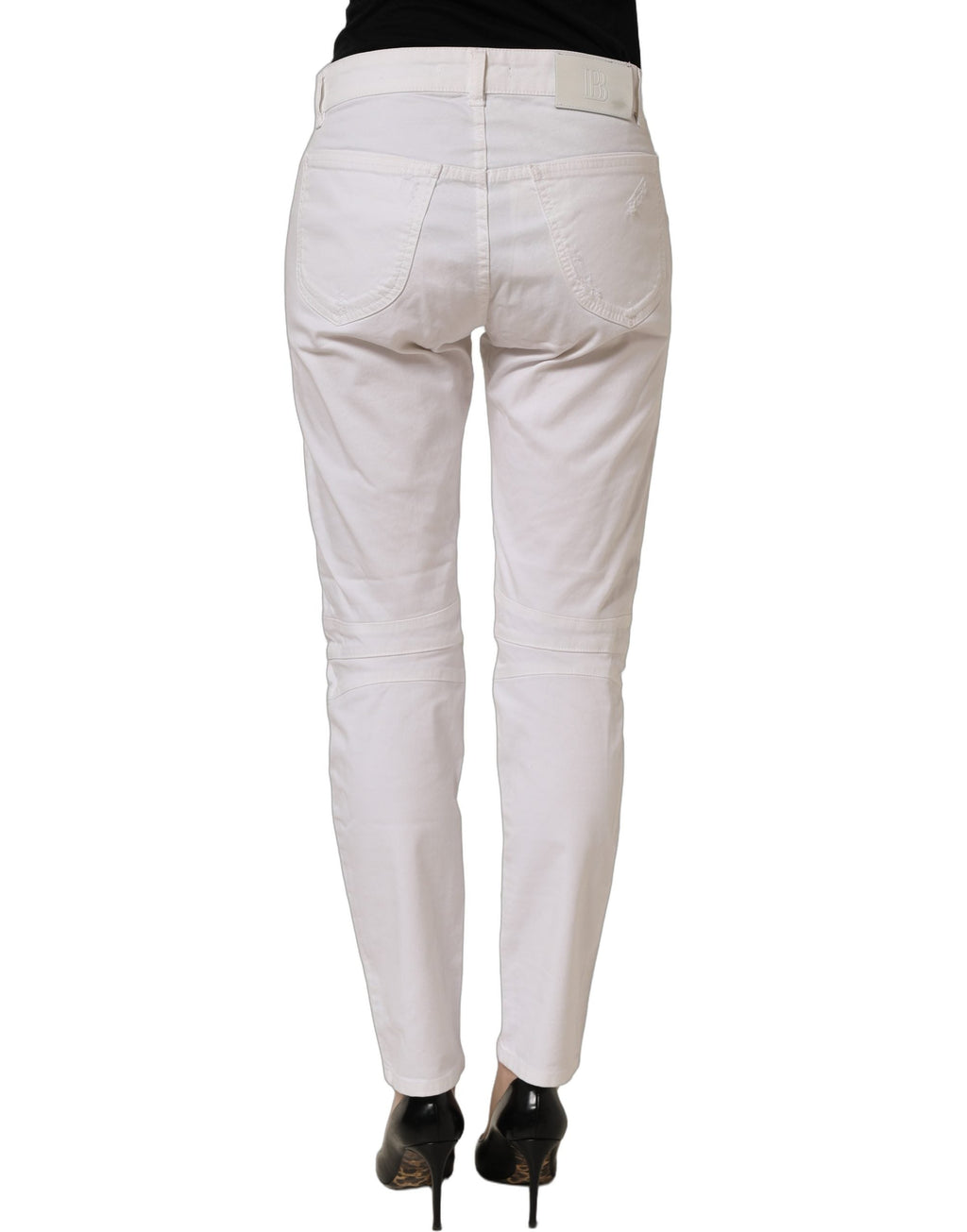 Pierre Balmain White Cotton Stretch Skinny Denim Trouser Jeans
