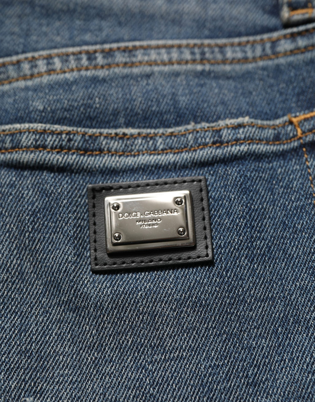 Dolce & Gabbana Blue Cotton Stretch Skinny Denim Trouser Jeans