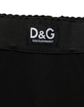 Dolce & Gabbana Black Viscose High Waist Capri Trouser Pants