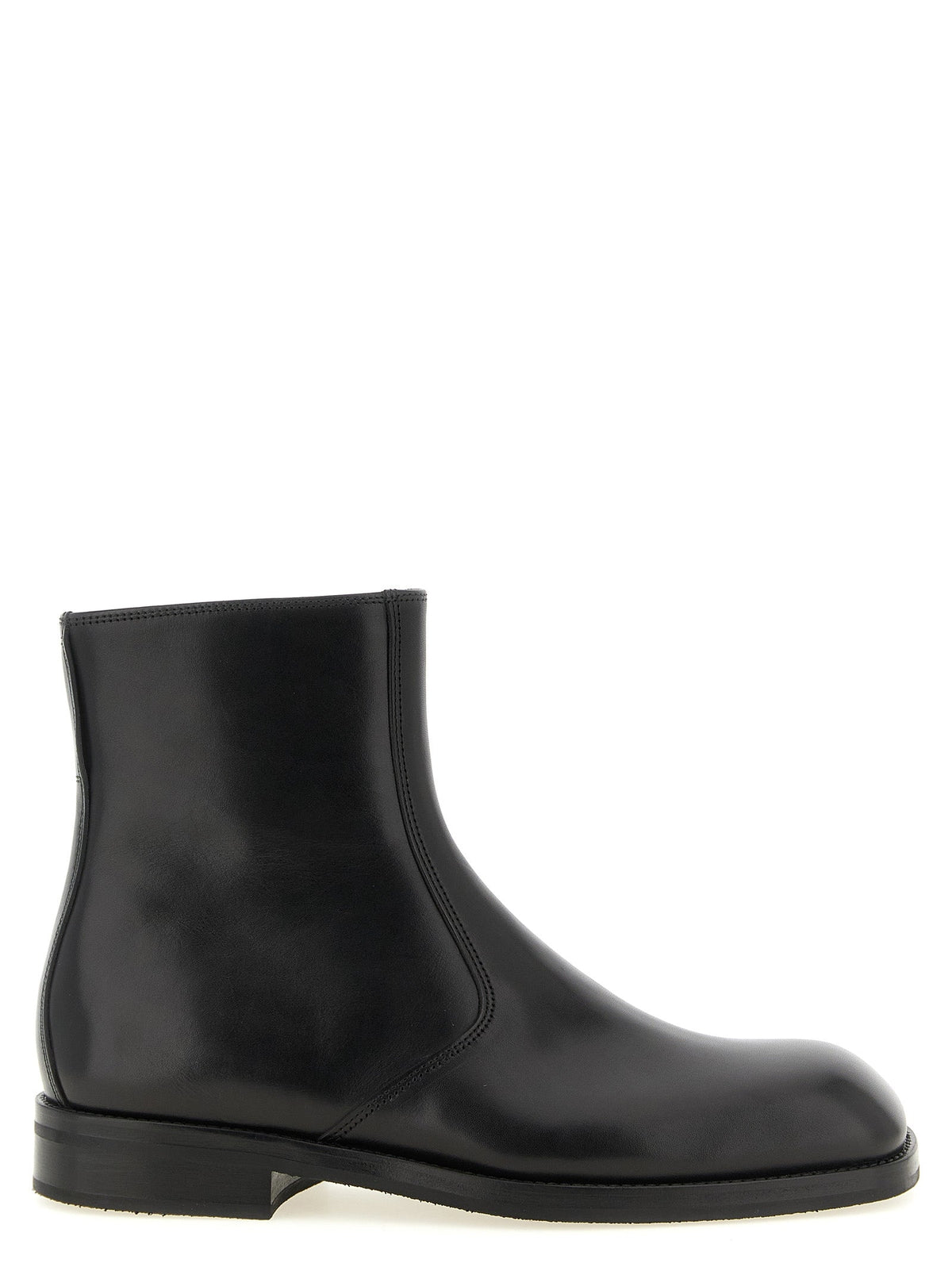 Lemaire Black Lamb Leather Ankle Boots