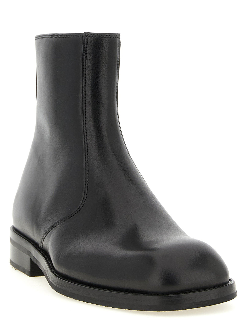 Lemaire Black Lamb Leather Ankle Boots