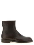 Lemaire Brown Lamb Leather Ankle Boots