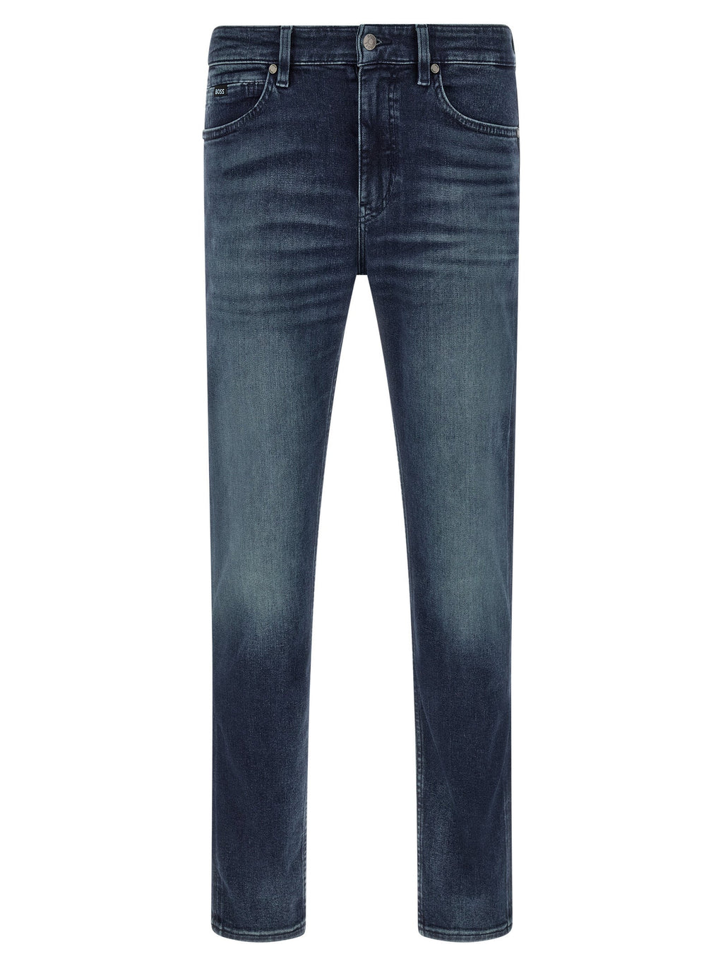 Hugo Boss Blue Cotton Tapered Jeans
