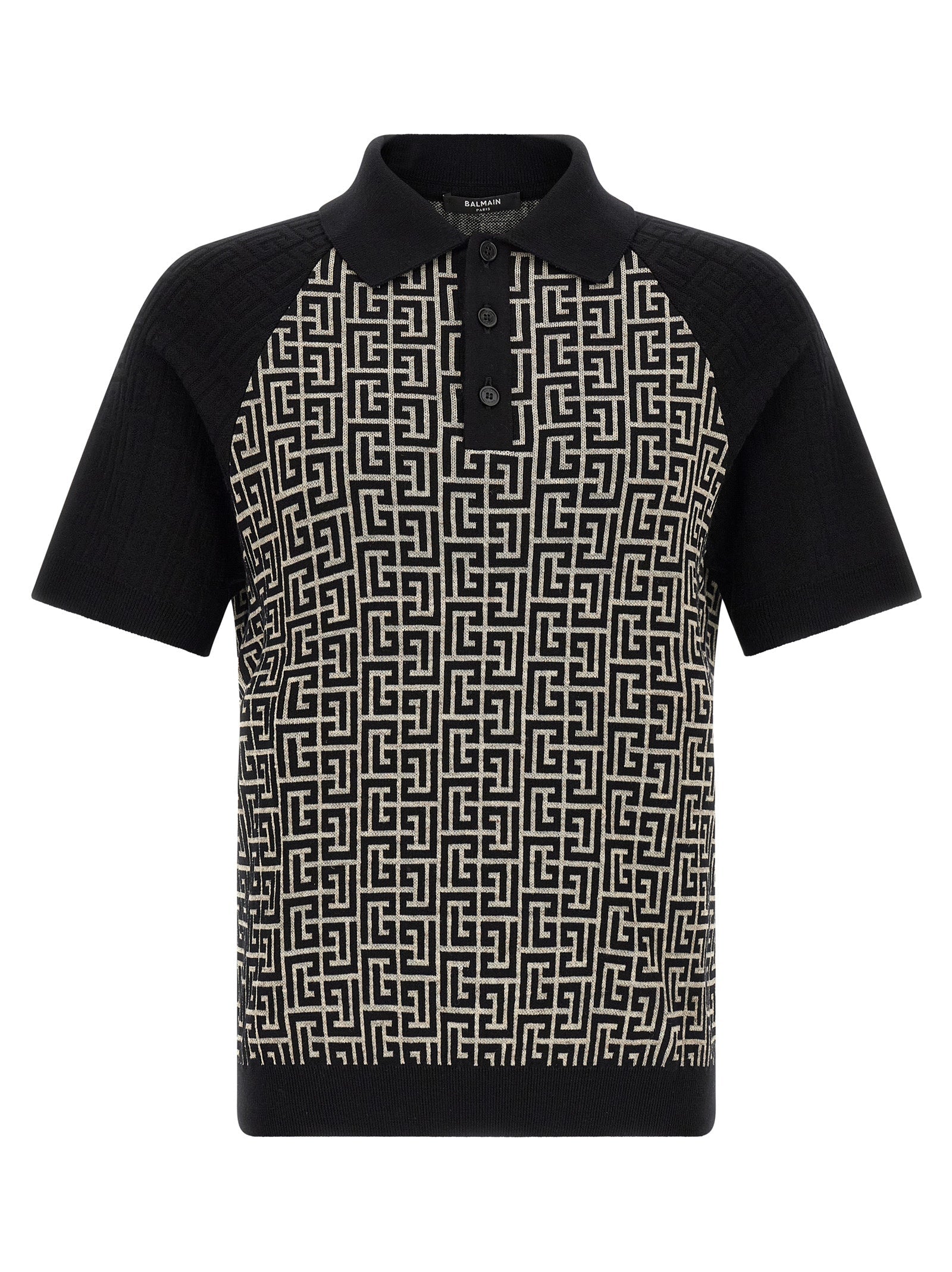 Balmain Bicolor Cotton Polo Shirt