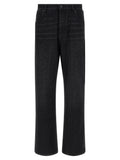Balmain Black Cotton Straight-Leg Jeans