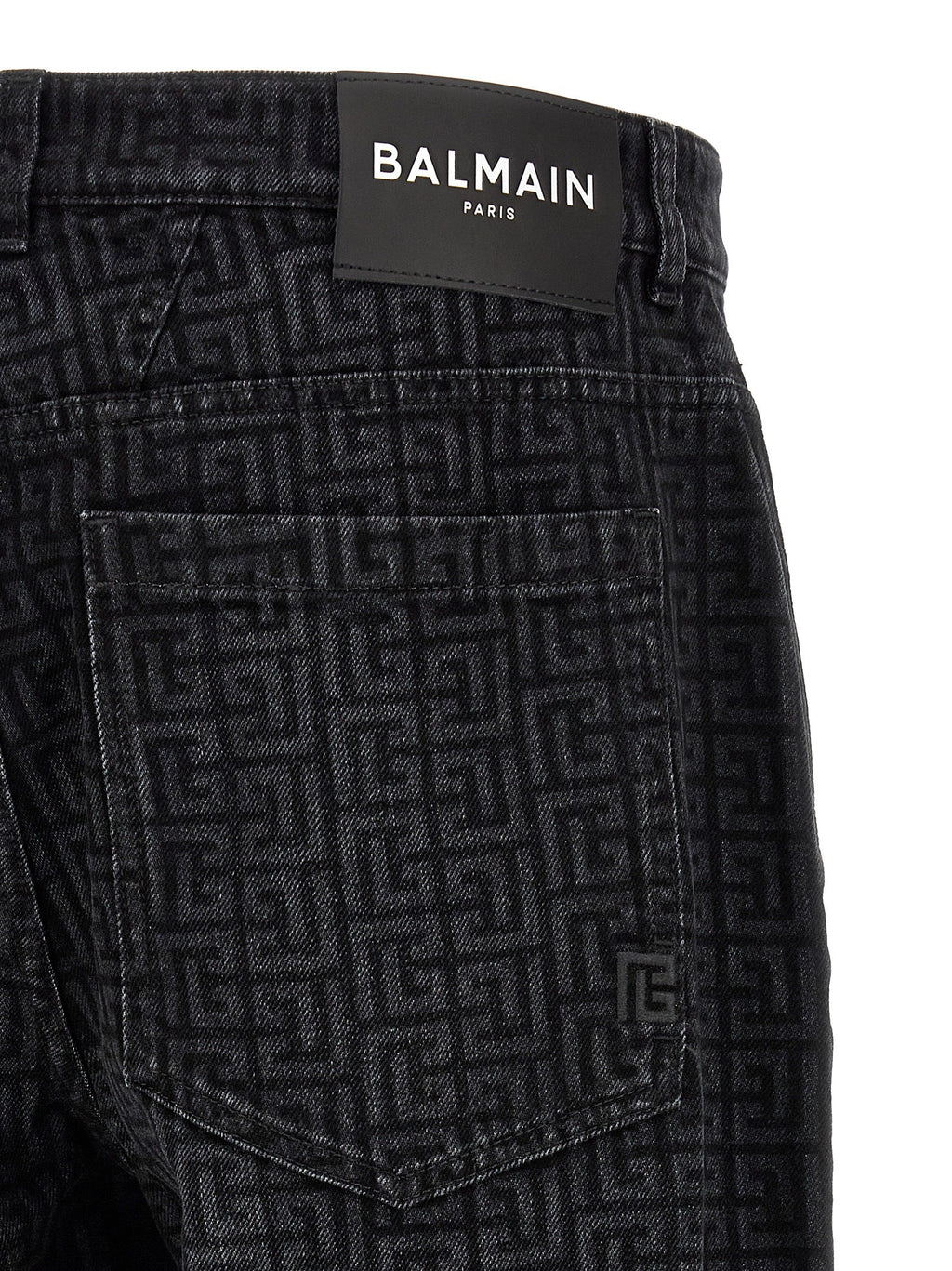Balmain Black Cotton Straight-Leg Jeans