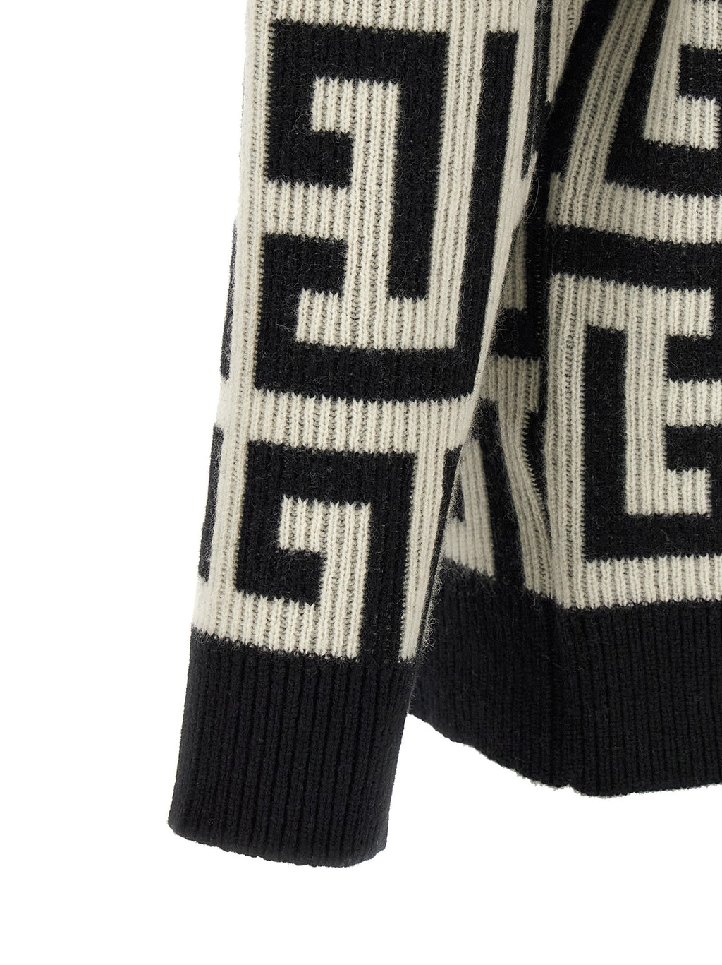 Balmain Bicolor Merino Wool Cardigan