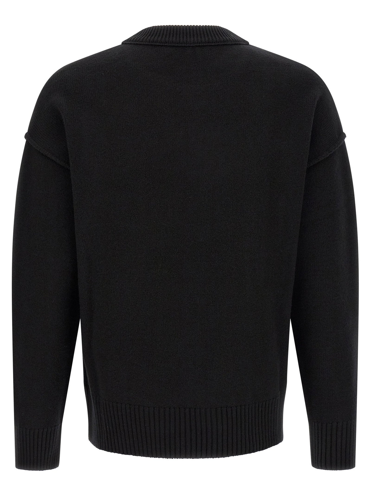 Ami Paris Black Wool Cardigan