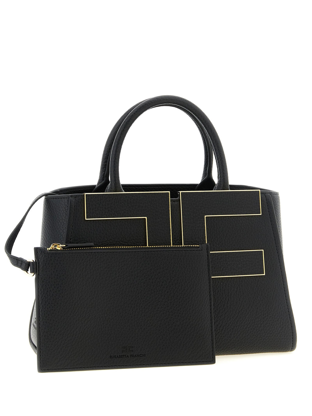 Elisabetta Franchi Black Polyester Tote Bag