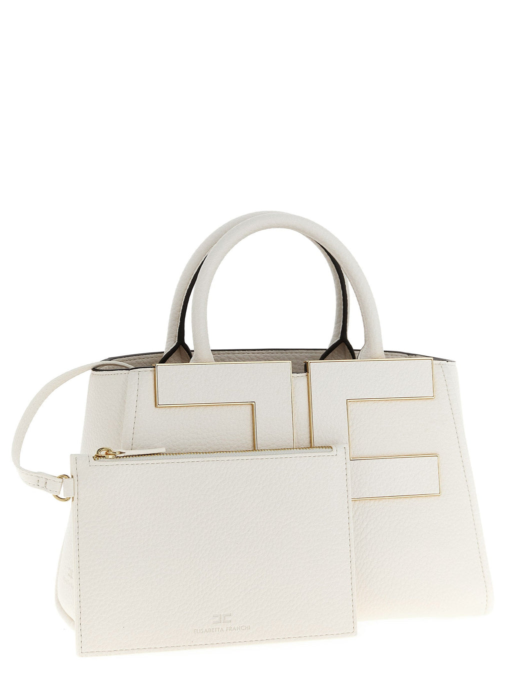 Elisabetta Franchi White Polyester Tote Bag