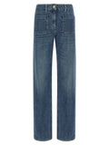 Elisabetta Franchi Blue Cotton Straight-Leg Jeans