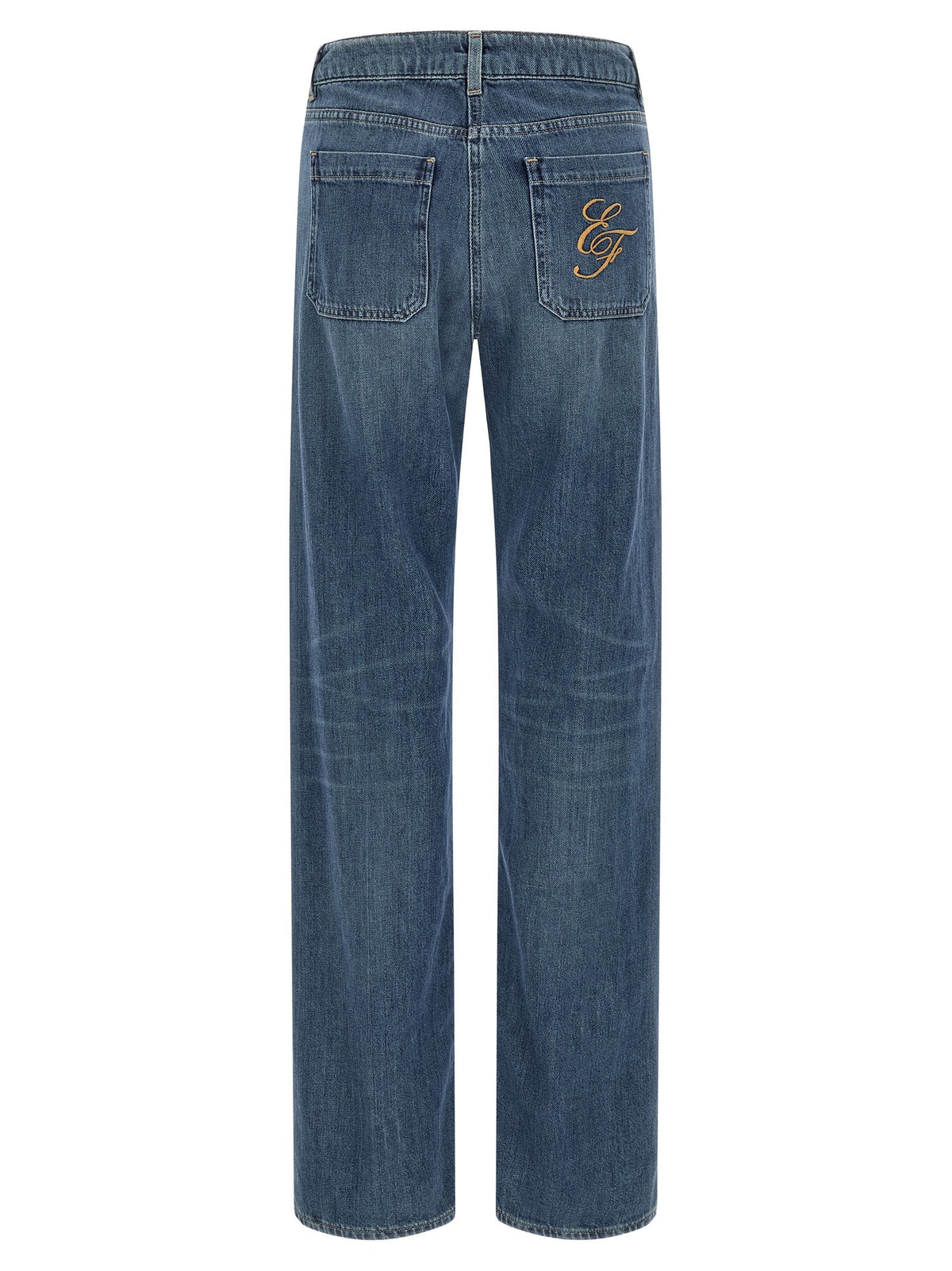 Elisabetta Franchi Blue Cotton Straight-Leg Jeans