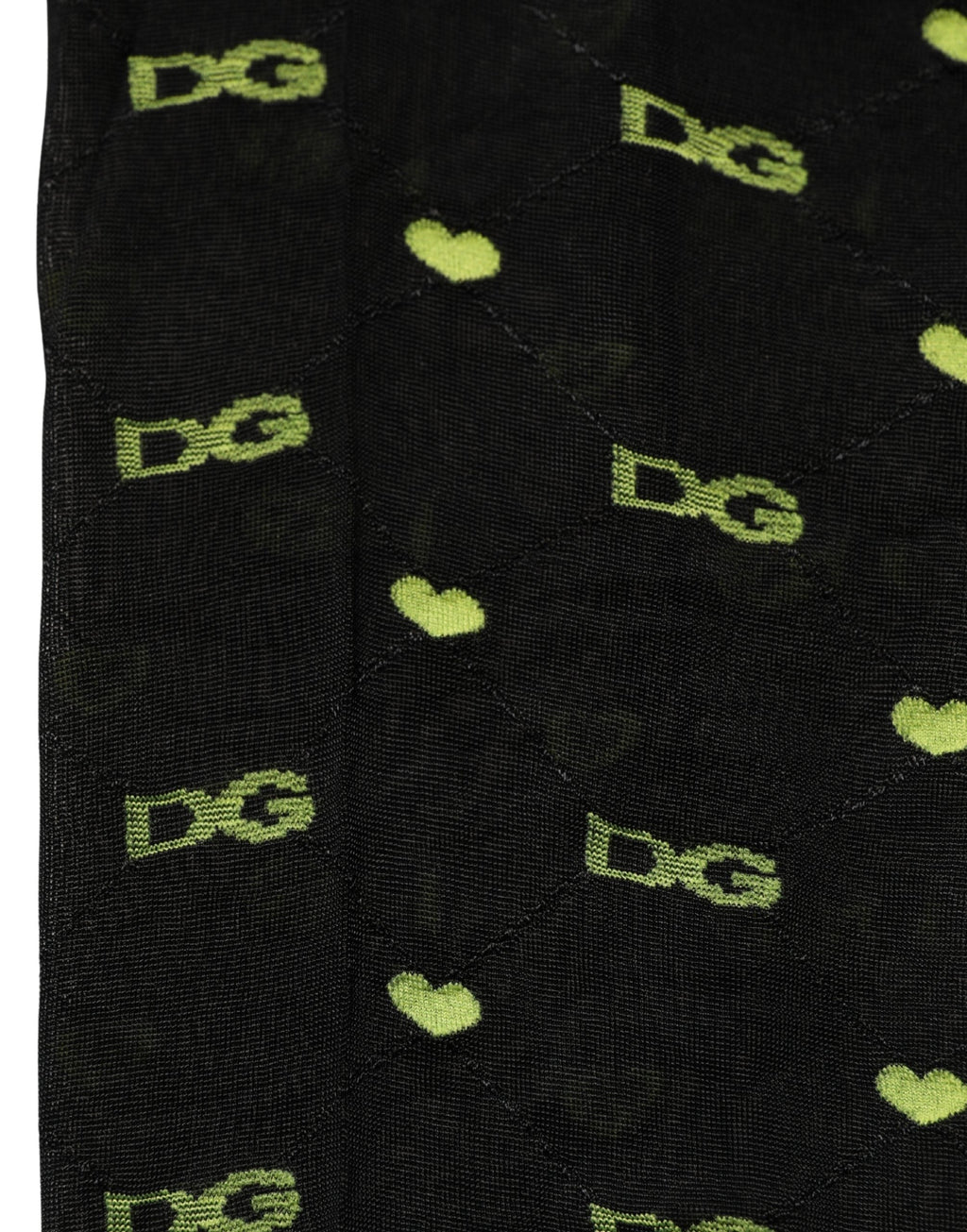 Dolce & Gabbana Black Green Nylon Logo Tights Stocking Pantyhose Socks